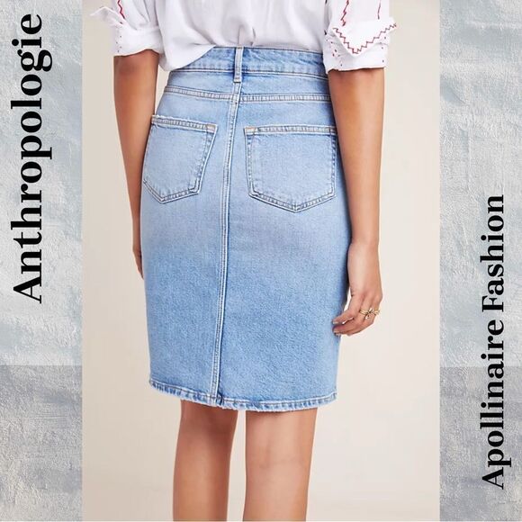 PILCRO by Anthropologie Blue denim skirt size 12 NWT - Picture 2 of 7